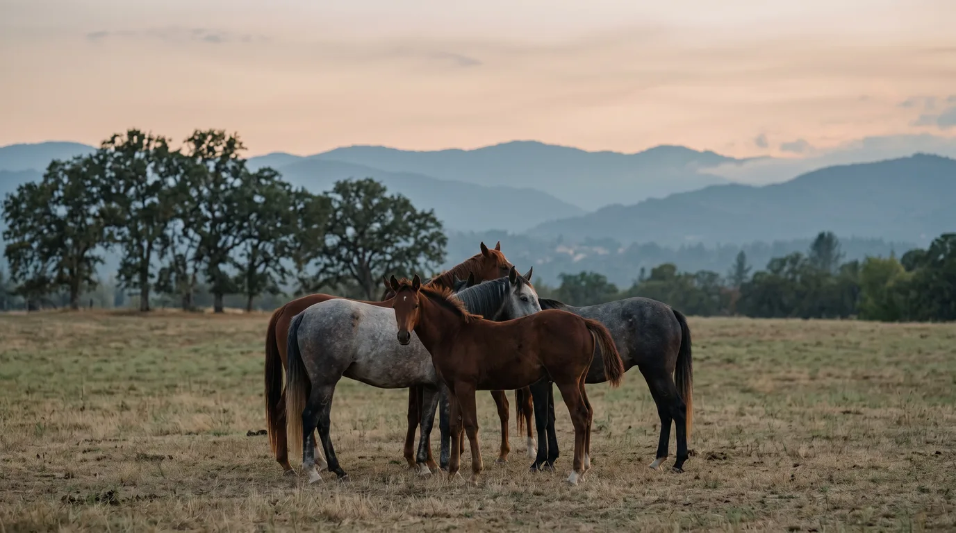 Chevaux en liberté, Élevage d'Or-izon, Rhône